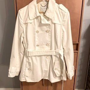 EUC Banana Republic White/Cream Short Trench Coat Size XL